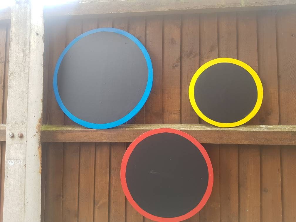 SET OF 3 ACRYLIC CIRCLE CHALKBOARDS (55CM, 45CM, 35CM)
