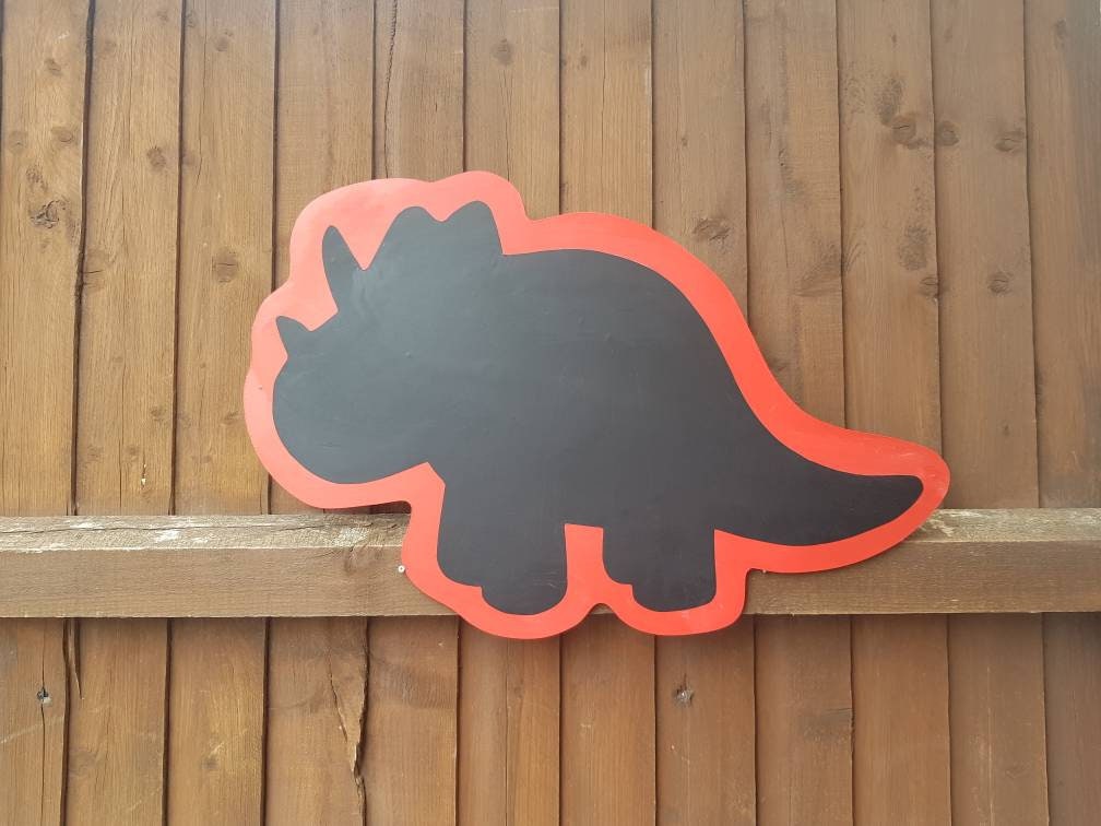 TRICERATOPS SHAPED ACRYLIC CHALKBOARD (60CM)