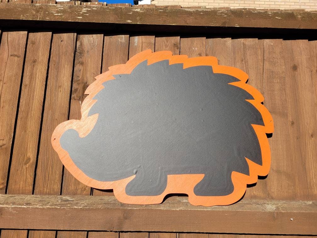HEDGEHOG SHAPED GARDEN CHALKBOARD - 60CM