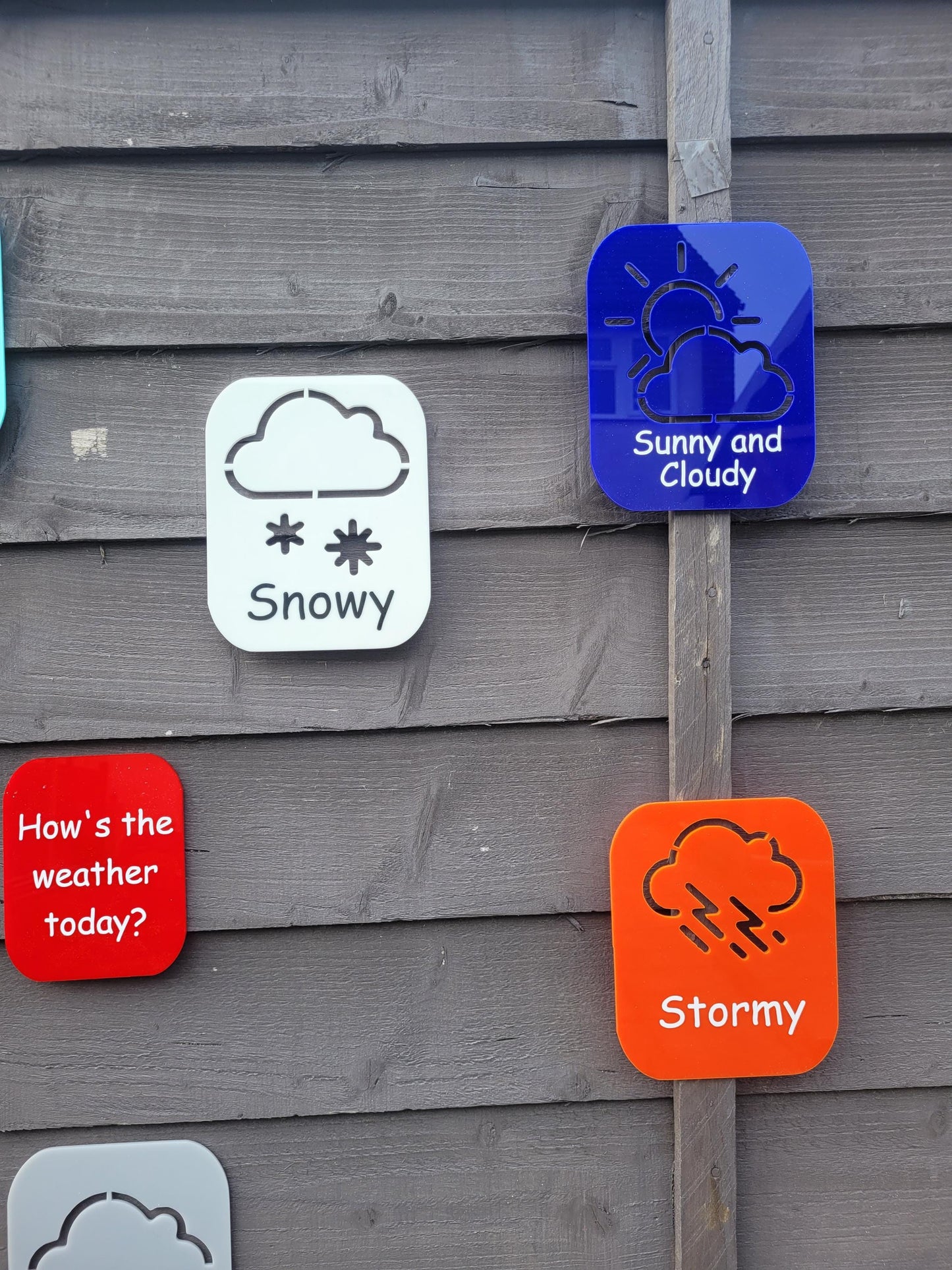 SET OF 10 WEATHER SYMBOLS, HOW IS THE WEATHER TODAY? OUTDOOR FLASHCARDS