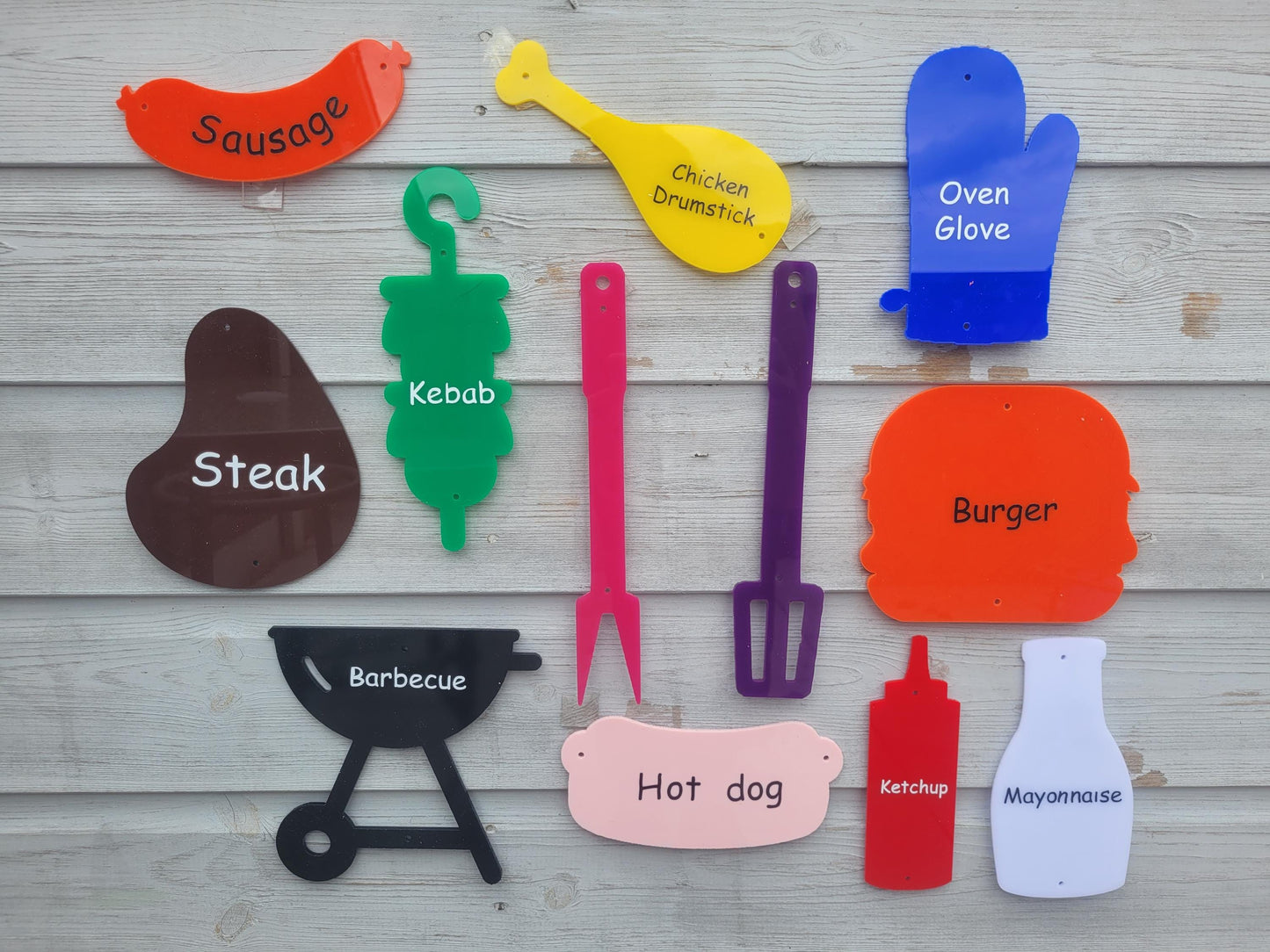 SET OF 12 BBQ SIGNS, MUD KITCHEN DECOR