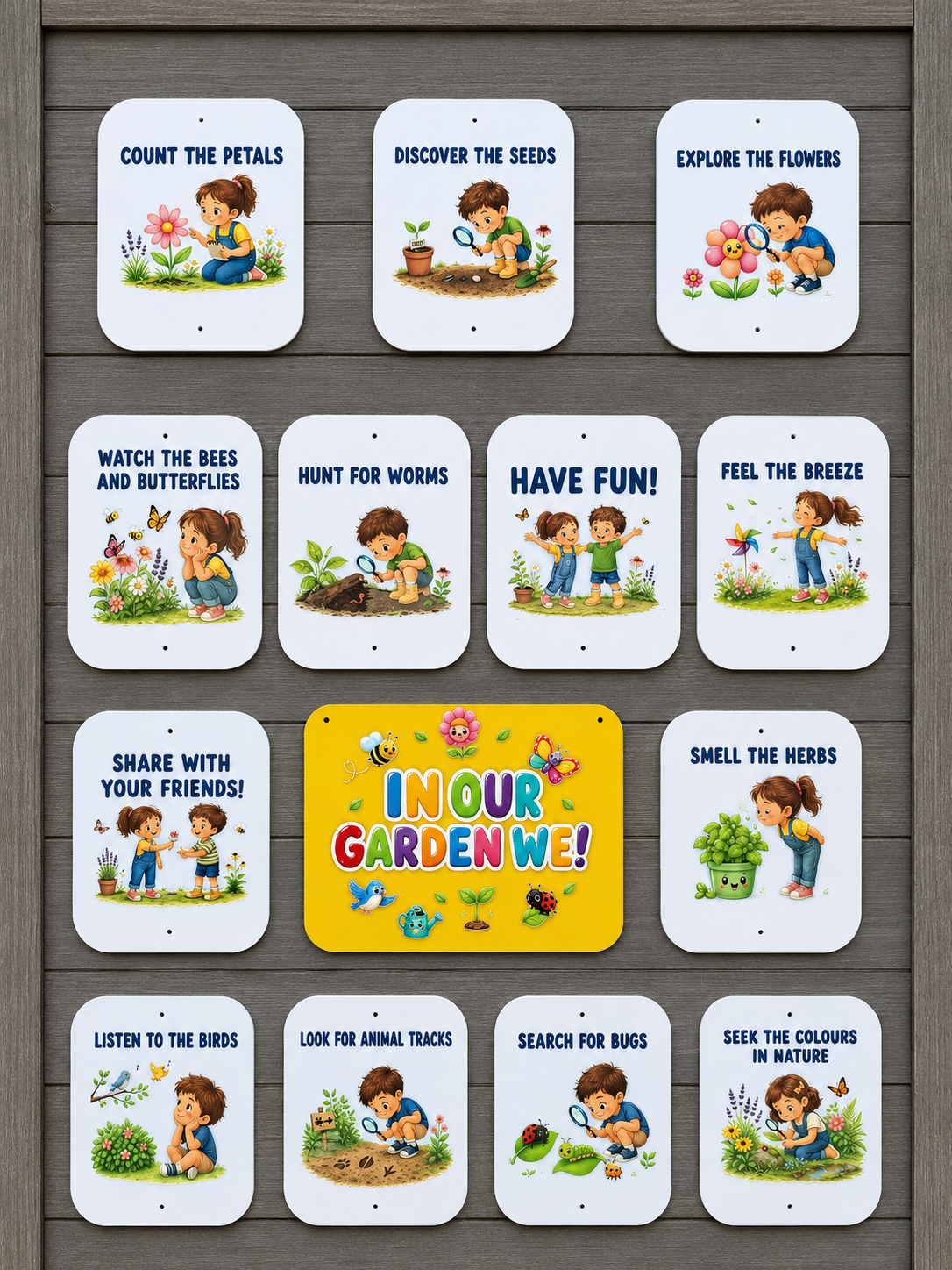 SET OF GARDEN RULE CARDS (14 TOTAL)