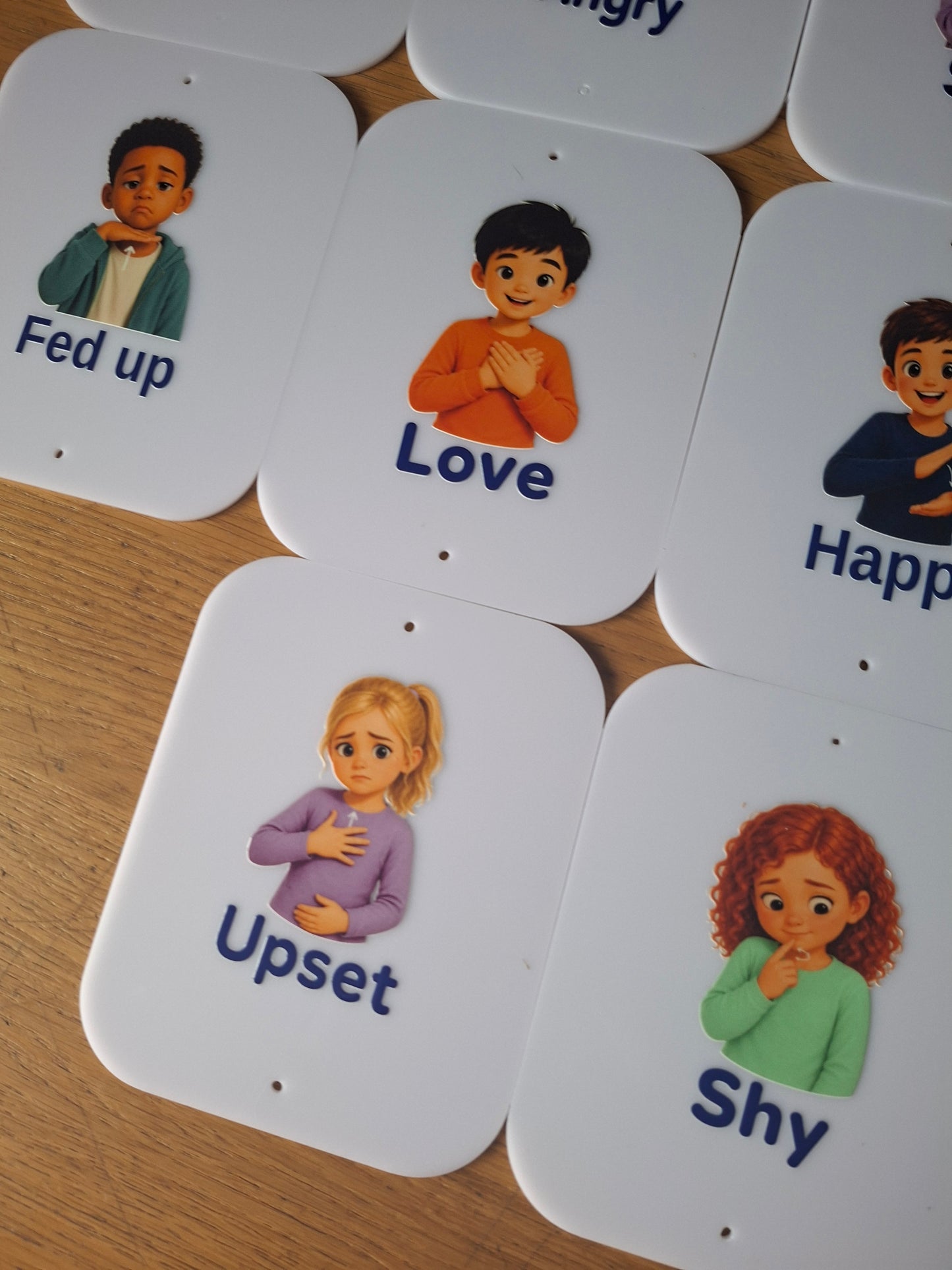 BSL, BRITISH SIGN LANGUAGE, EMOTION CARDS, SET OF 10 (12X15CM)