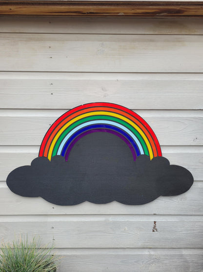 70CM PLYWOOD RAINBOW CHALKBOARD
