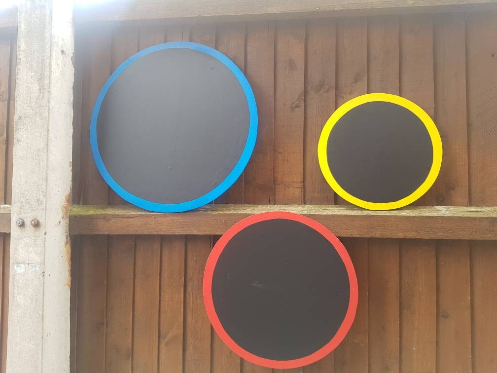 SET OF 3 ACRYLIC CIRCLE CHALKBOARDS (55CM, 45CM, 35CM)
