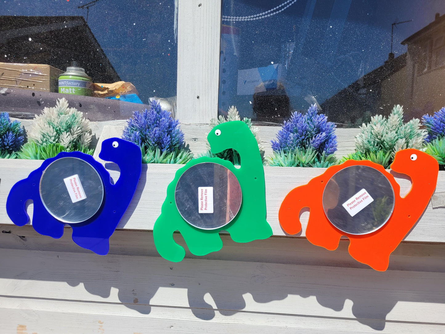 SET OF 15CM DINOSAUR SENSORY MIRRORS (ACRYLIC)