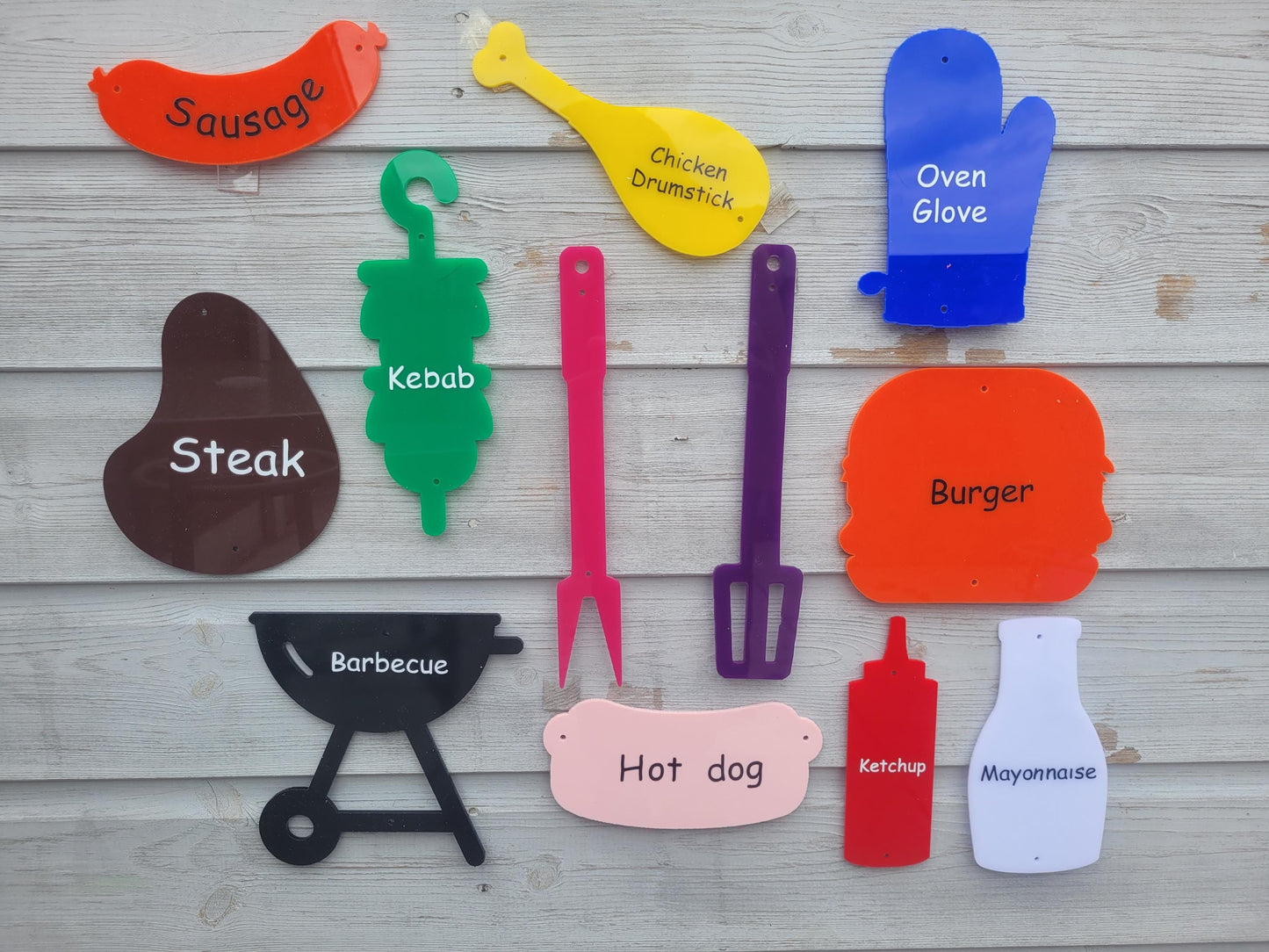 SET OF 12 BBQ SIGNS, MUD KITCHEN DECOR