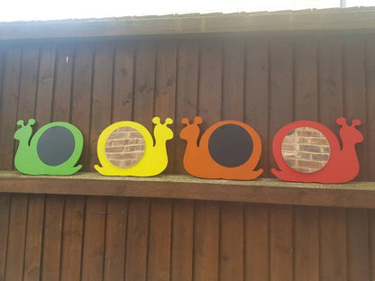 SET OF 2 X MIRROR AND 2 X CHALKBOARD SNAILS (30CMs)