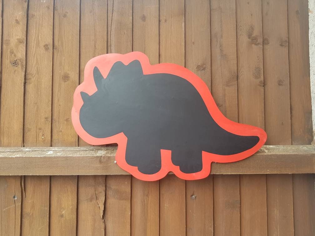 TRICERATOPS SHAPED ACRYLIC CHALKBOARD (60CM)