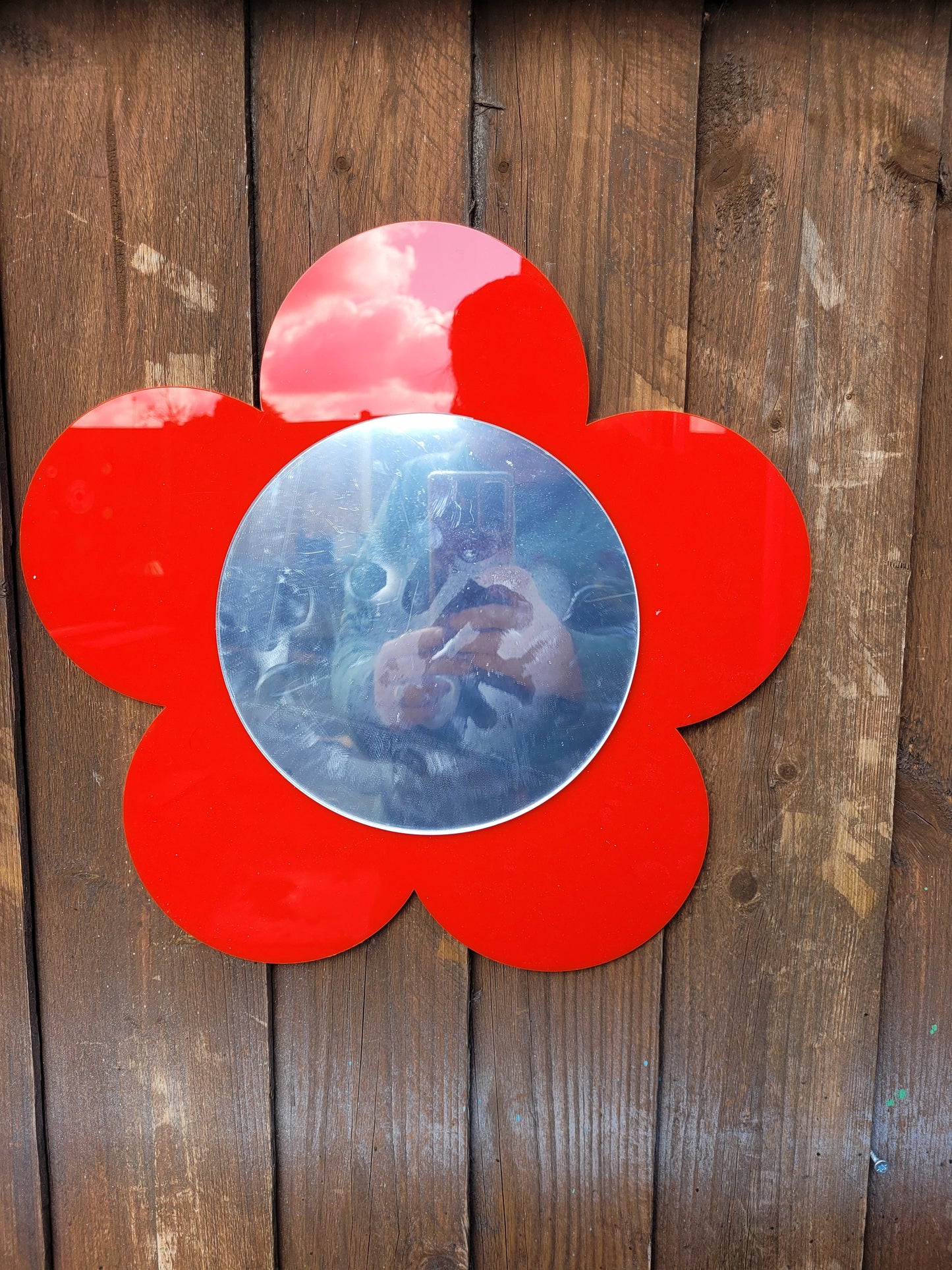 SET OF 3 MIRROR AND 3 CHALKBOARD FLOWERS (5 PETAL DAISY)