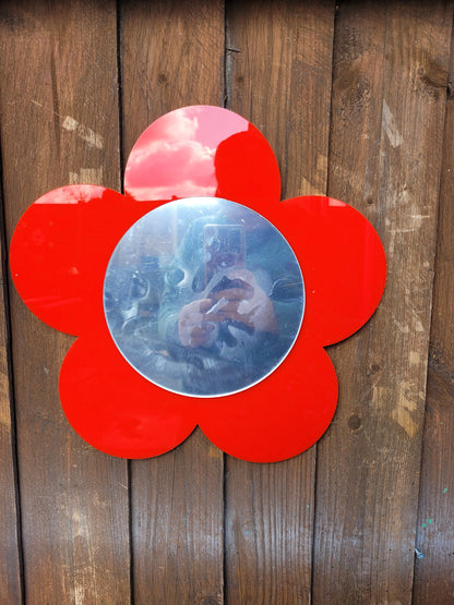 SET OF 3 MIRROR AND 3 CHALKBOARD FLOWERS (5 PETAL DAISY)