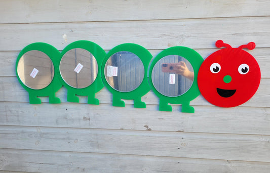 GREEN AND RED CATERPILLAR MIRROR (30x100cm)