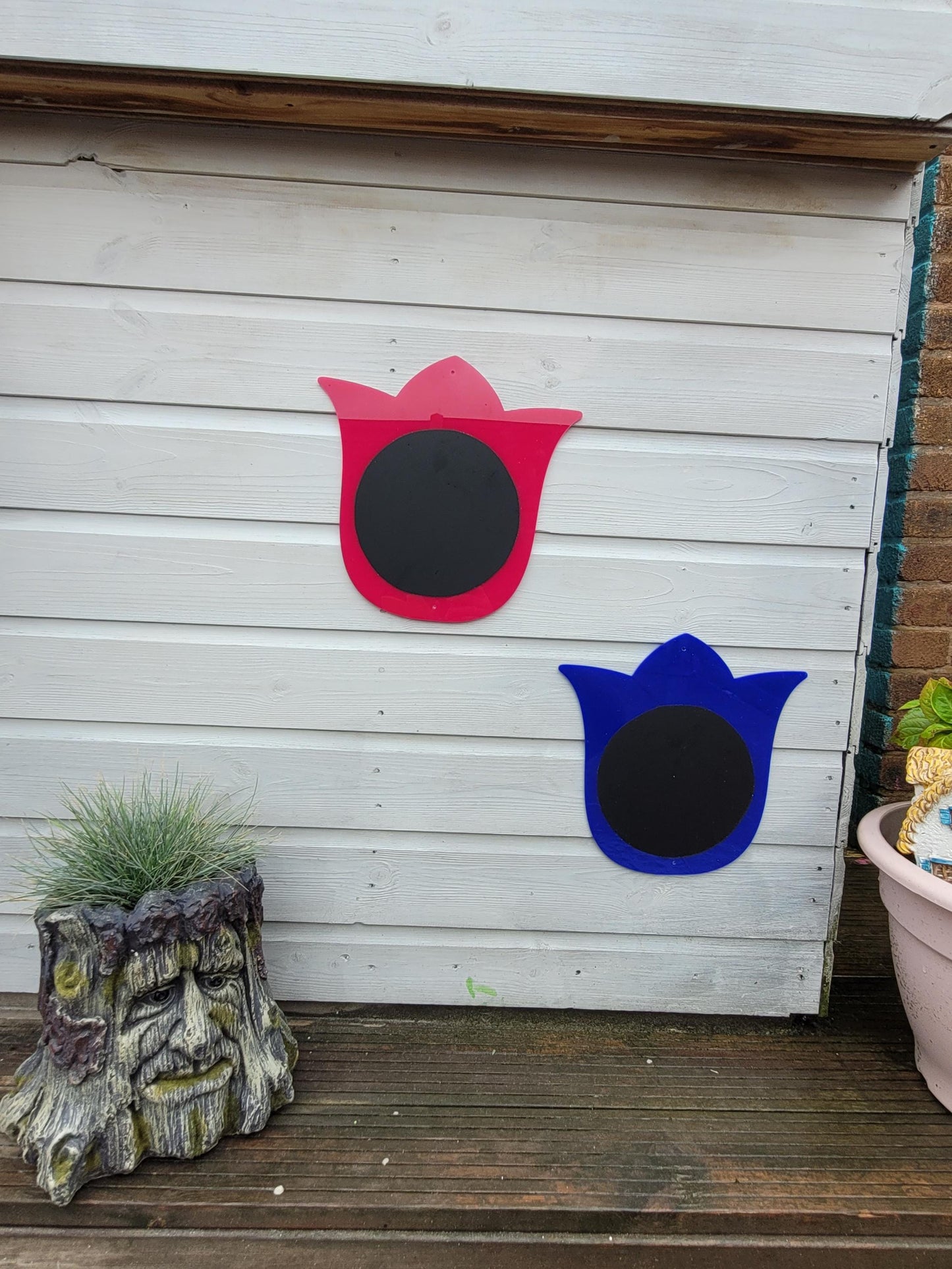 SET OF 4 TULIP SHAPED ACRYLIC CHALKBOARDS, (30CM/45CM/60CM)