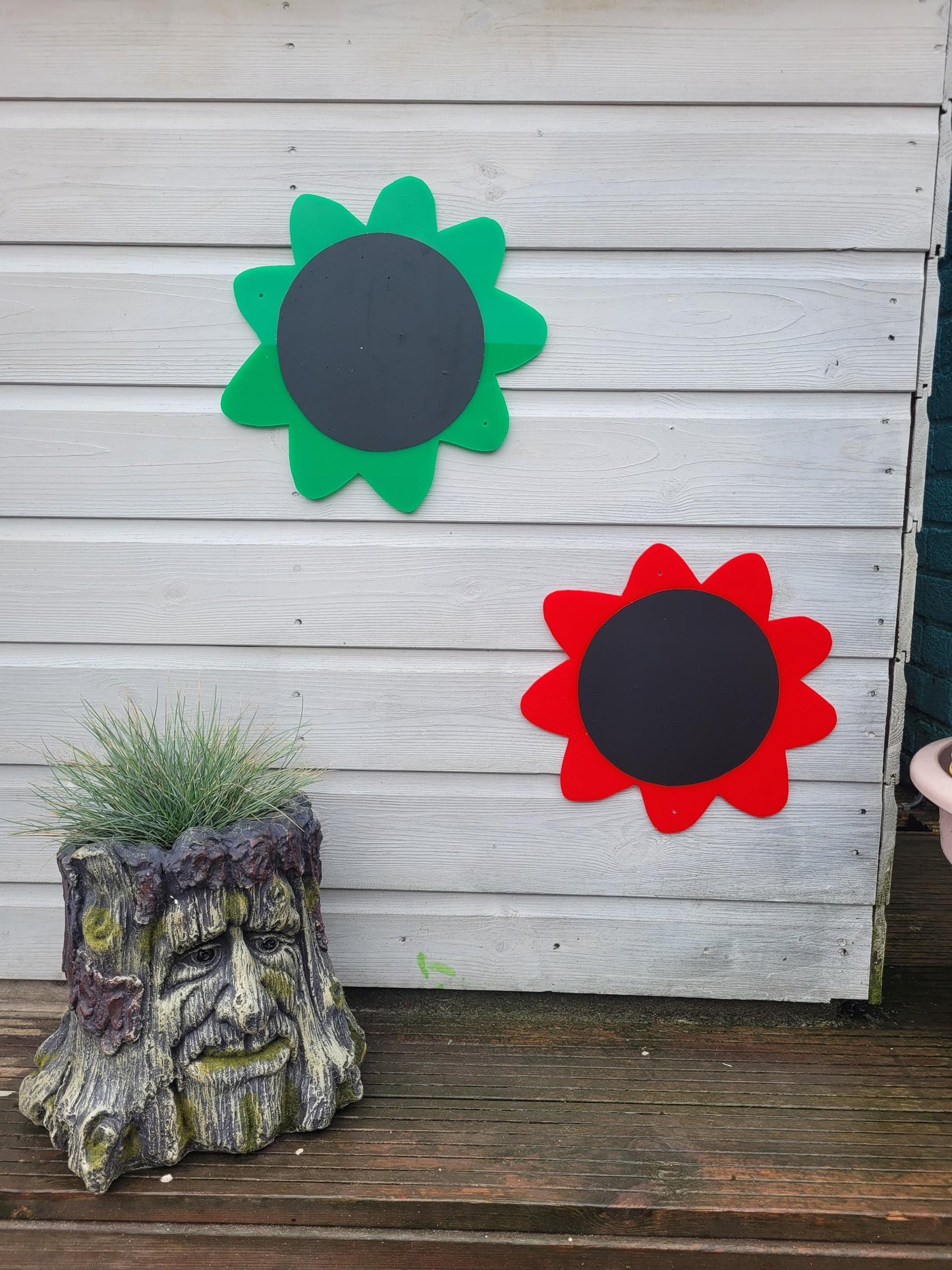 SET OF 4 SUNFLOWER SHAPE GARDEN CHALKBOARDS