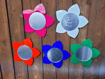 SET OF 15CM FLOWER SENSROY MIRRORS (5 POINTY PETALS)