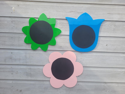 SET OF FLOWER CHALKBOARDS (MUTED COLOURS)
