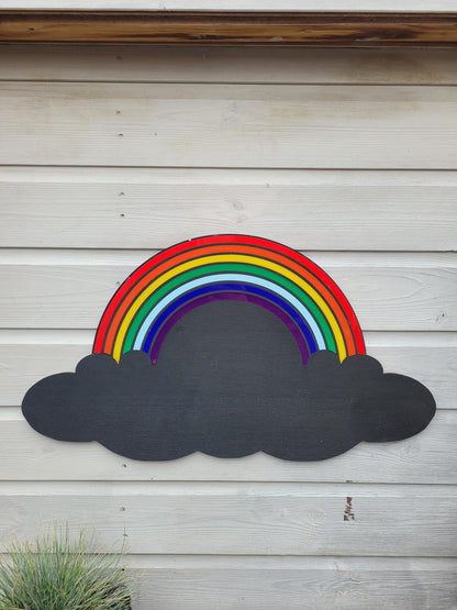 70CM PLYWOOD RAINBOW CHALKBOARD