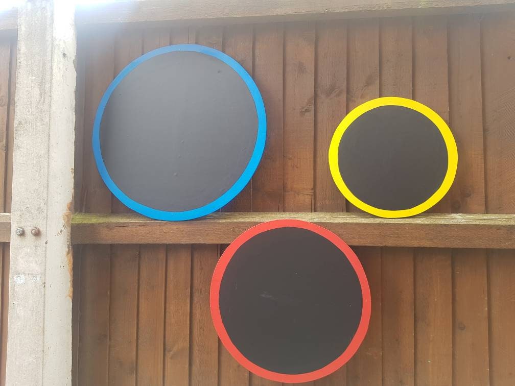 SET OF 3 ACRYLIC CIRCLE CHALKBOARDS (55CM, 45CM, 35CM)