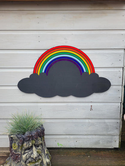 70CM PLYWOOD RAINBOW CHALKBOARD