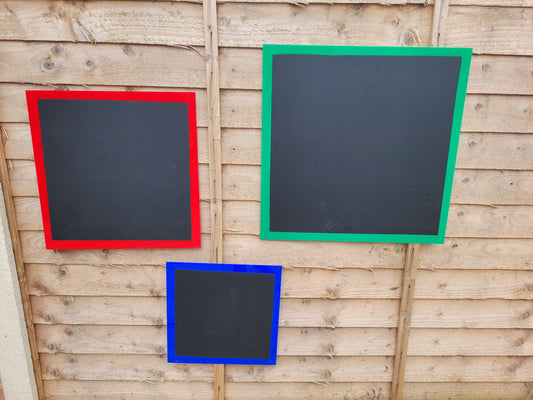 SET OF 3 SQUARE ACRYLIC CHALKBOARDS (55CM, 45CM, 35CM)