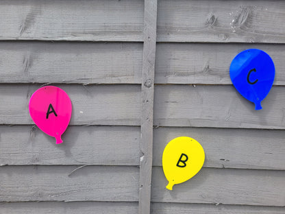 SET OF ALPHABET ACRYLIC BALLOONS (15CM)