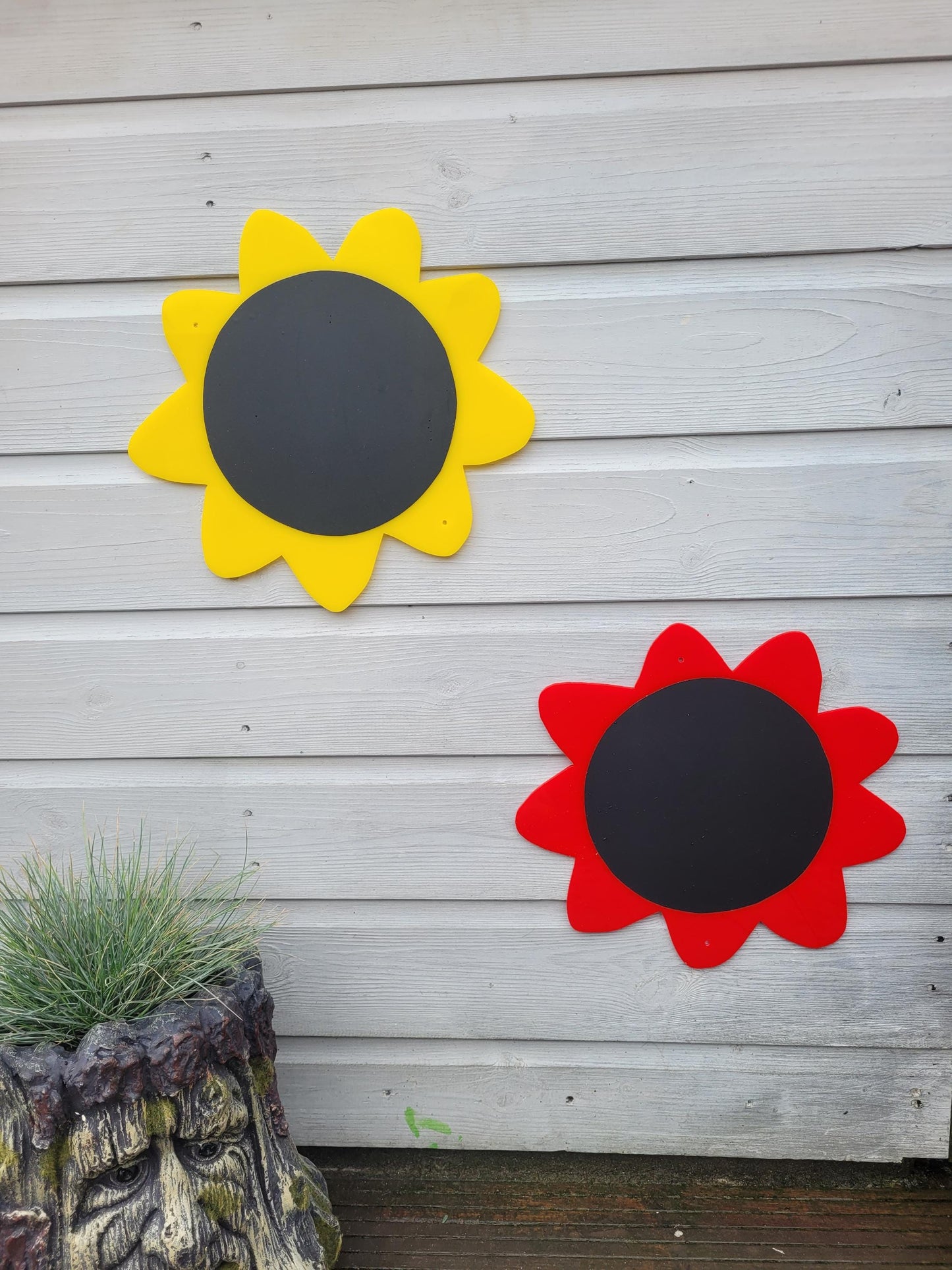 SET OF 4 SUNFLOWER SHAPE GARDEN CHALKBOARDS