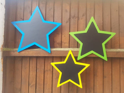SET OF 3 STAR SHAPED GARDEN CHALKBOARDS (55CM, 45CM, 35CM)