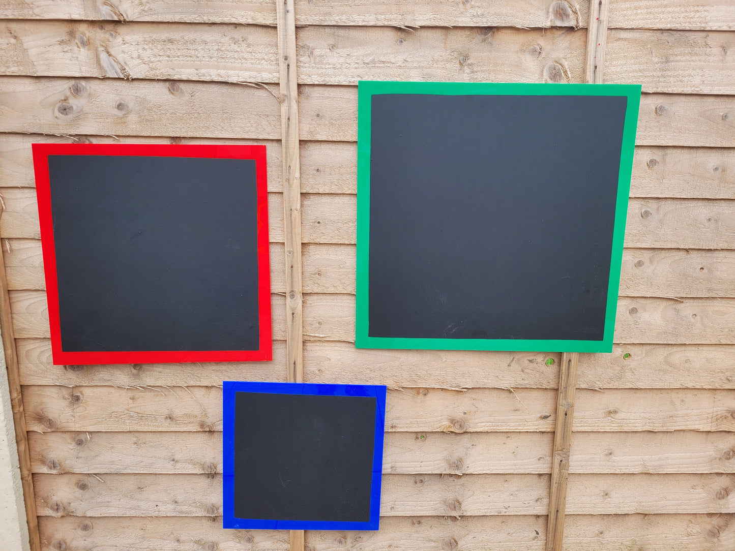 SET OF 3 ACRYLIC SQAURE CHALKBOARDS (55CM, 45CM, 35CM)