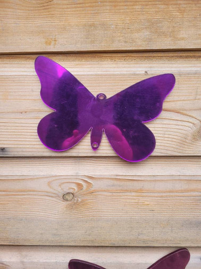 SET OF 8 COLOURED BUTTERFLY MIRRORS