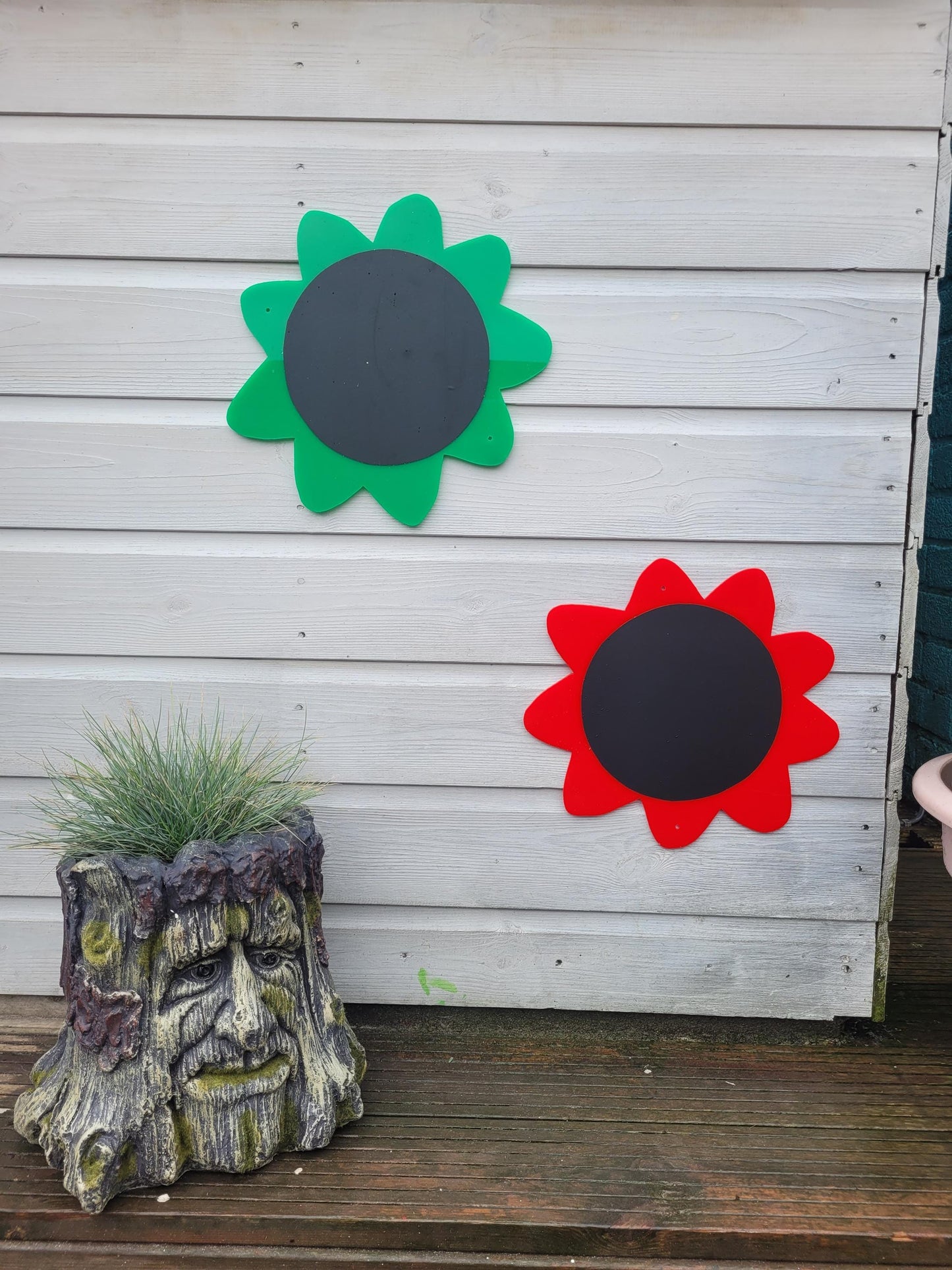 SET OF 4 SUNFLOWER SHAPE GARDEN CHALKBOARDS