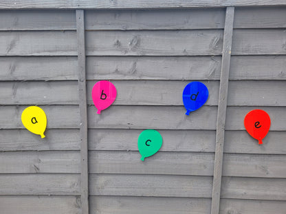 SET OF ALPHABET ACRYLIC BALLOONS (15CM)