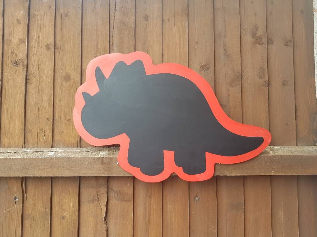 TRICERATOPS SHAPED ACRYLIC CHALKBOARD (60CM)