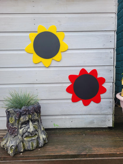 SET OF 4 SUNFLOWER SHAPE GARDEN CHALKBOARDS