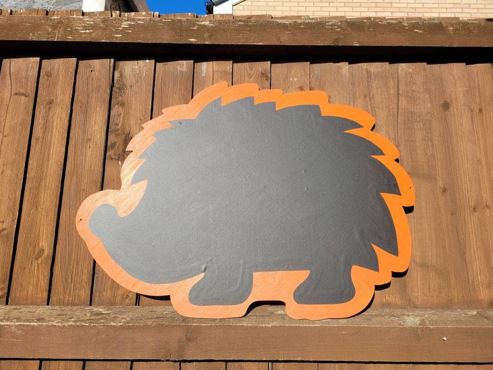 HEDGEHOG SHAPED GARDEN CHALKBOARD - 60CM