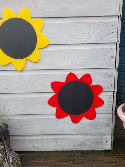 SET OF 4 SUNFLOWER SHAPE GARDEN CHALKBOARDS