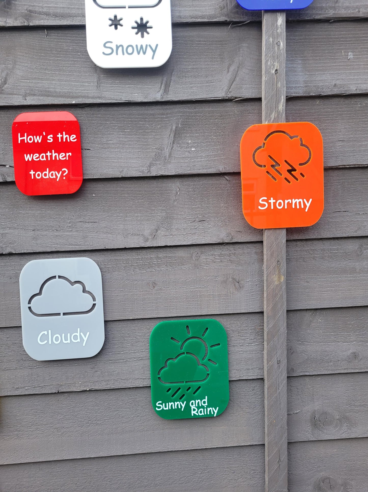 SET OF 10 WEATHER SYMBOLS, HOW IS THE WEATHER TODAY? OUTDOOR FLASHCARDS