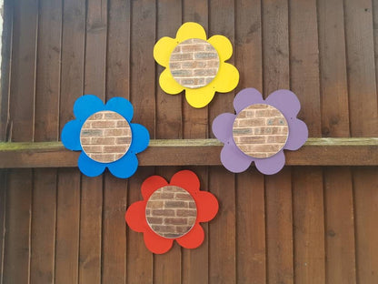 SET OF 4 ACRYLIC FLOWER MIRRORS