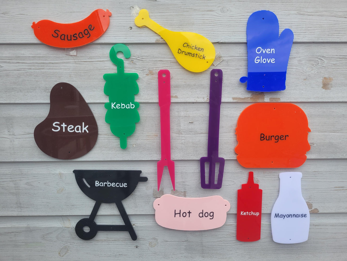 SET OF 12 BBQ SIGNS, MUD KITCHEN DECOR