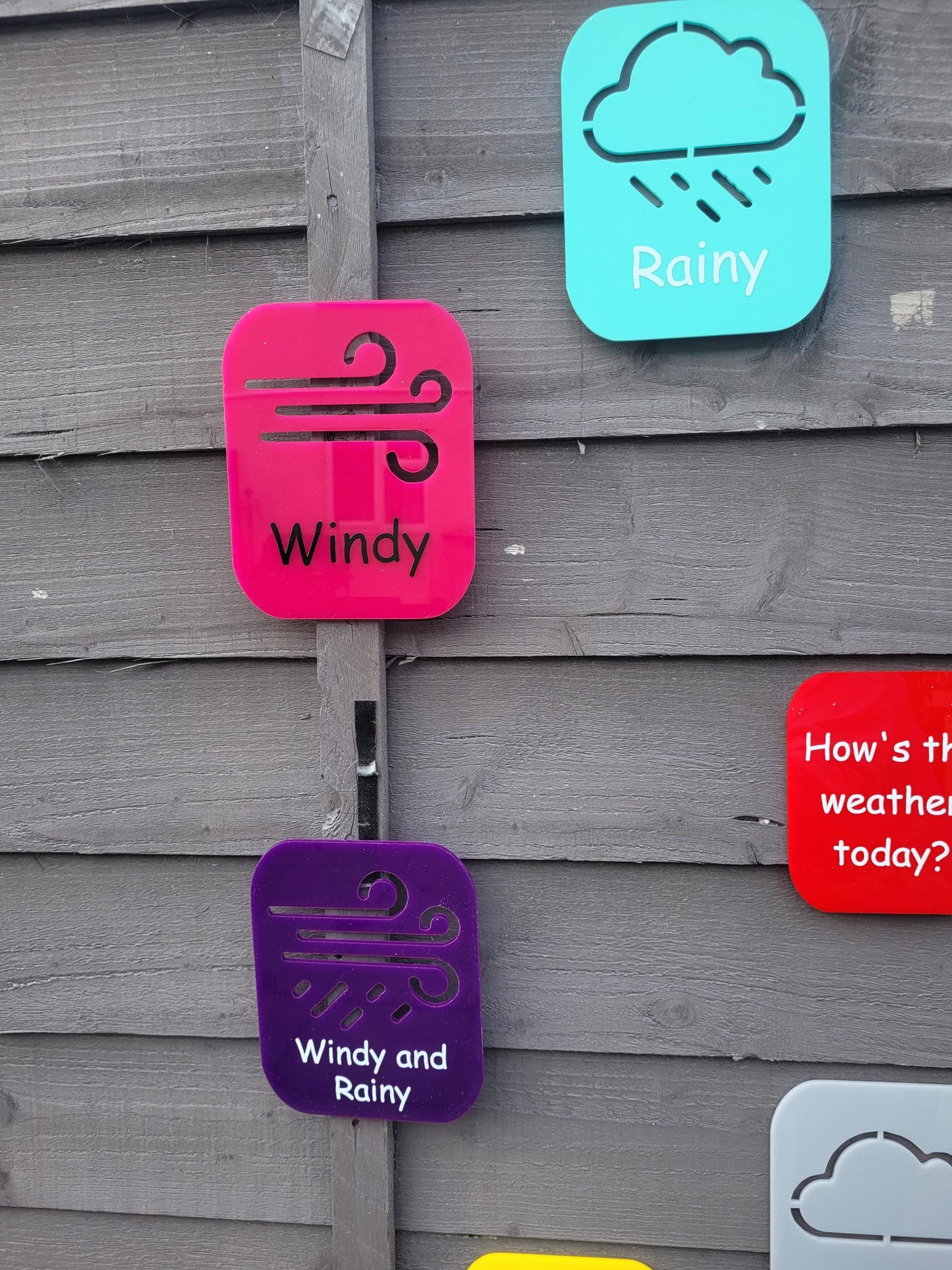 SET OF 10 WEATHER SYMBOLS, HOW IS THE WEATHER TODAY? OUTDOOR FLASHCARDS