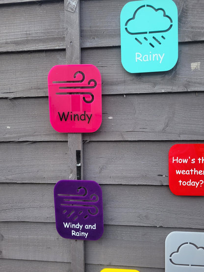 SET OF 10 WEATHER SYMBOLS, HOW IS THE WEATHER TODAY? OUTDOOR FLASHCARDS