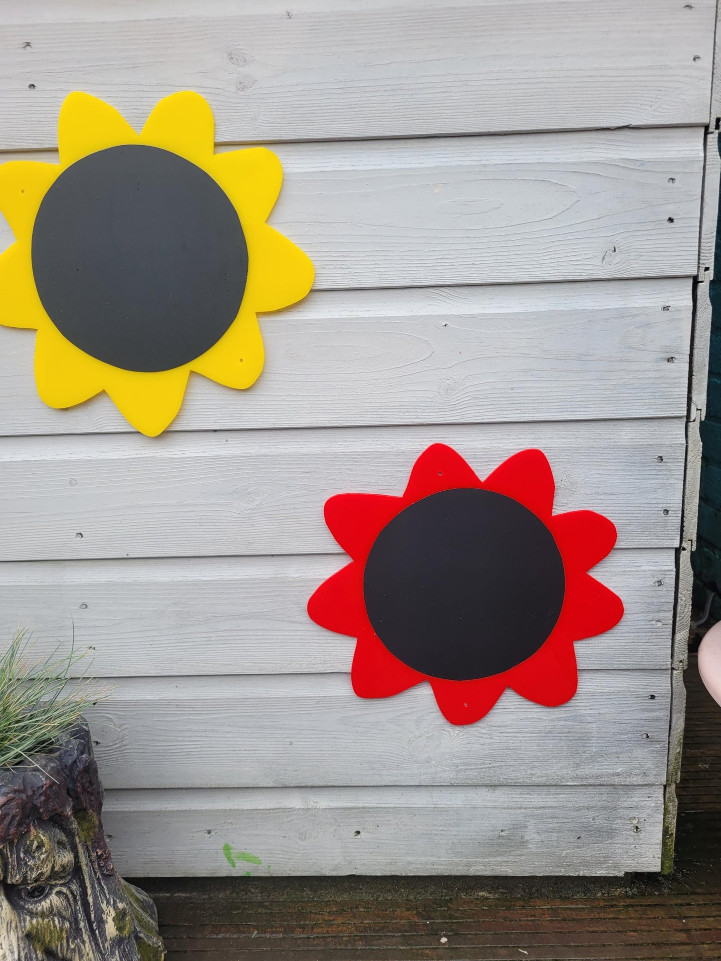 SET OF 4 SUNFLOWER SHAPE GARDEN CHALKBOARDS