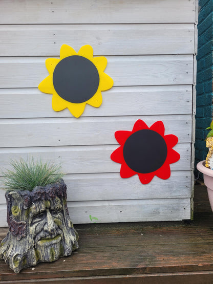 SET OF 4 SUNFLOWER SHAPE GARDEN CHALKBOARDS