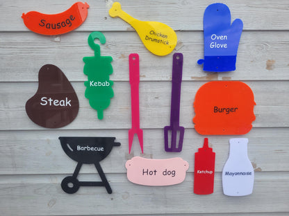 SET OF 12 BBQ SIGNS, MUD KITCHEN DECOR