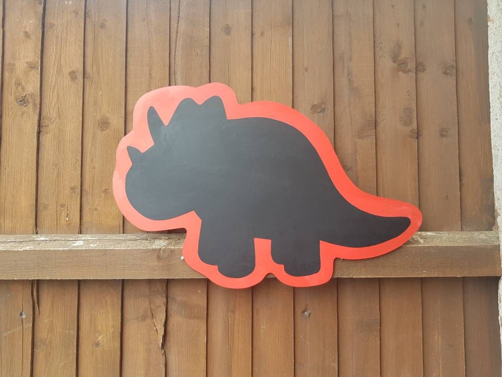 TRICERATOPS SHAPED ACRYLIC CHALKBOARD (60CM)