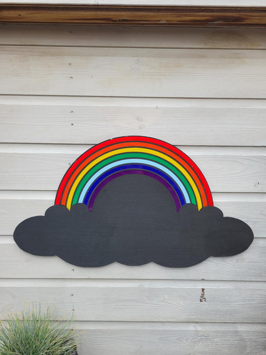 70CM PLYWOOD RAINBOW CHALKBOARD