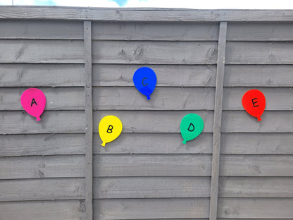 SET OF ALPHABET ACRYLIC BALLOONS (15CM)