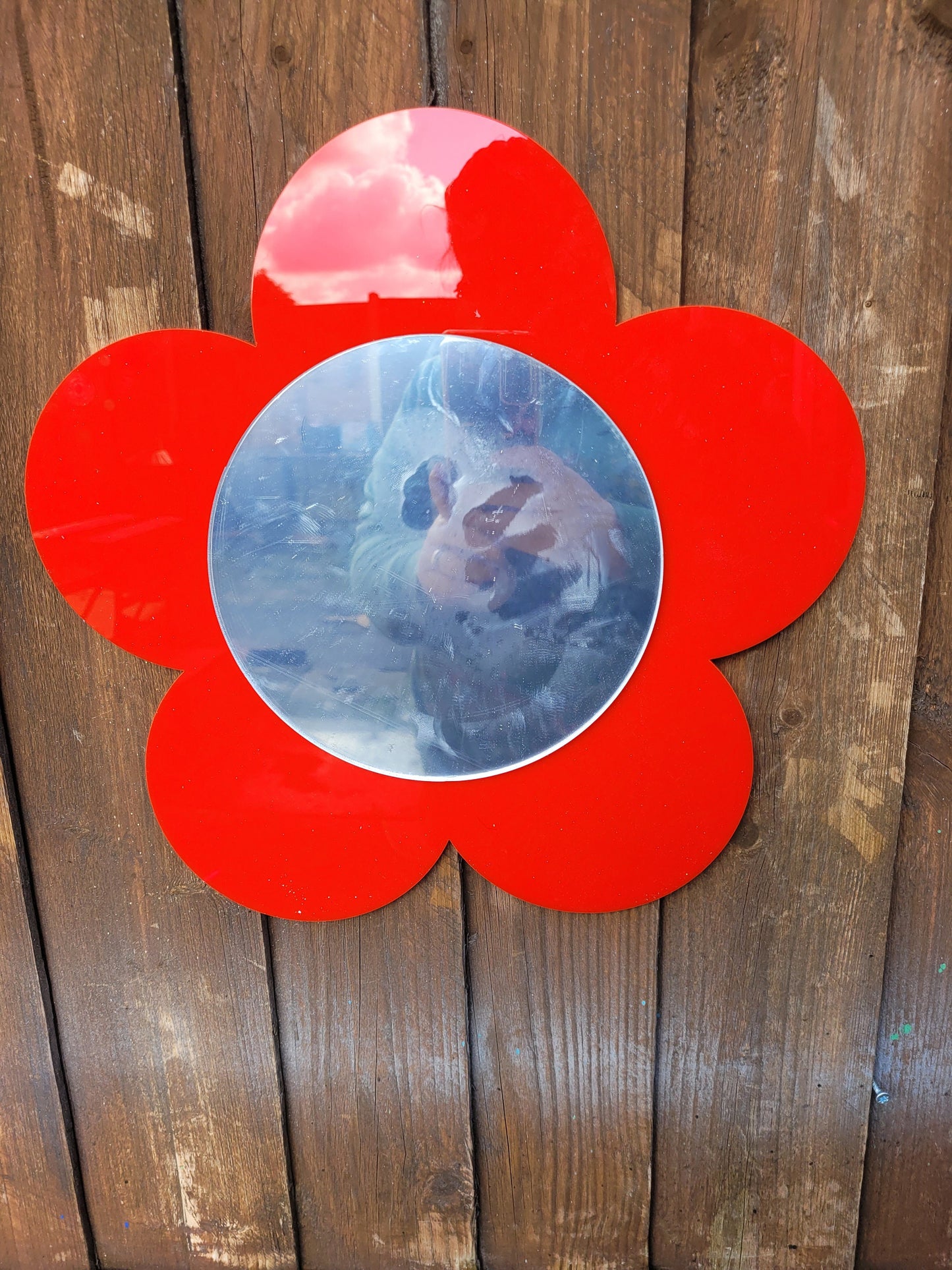 SET OF 3 MIRROR AND 3 CHALKBOARD FLOWERS (5 PETAL DAISY)