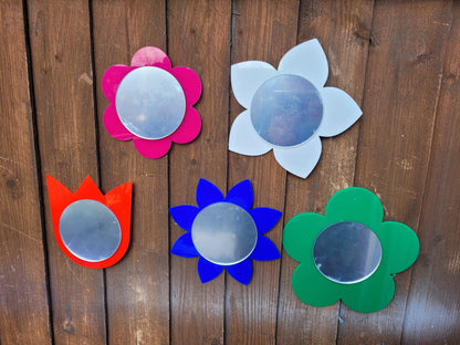 SET OF 15CM FLOWER SENSORY MIRRORS (MIXED SHAPES)