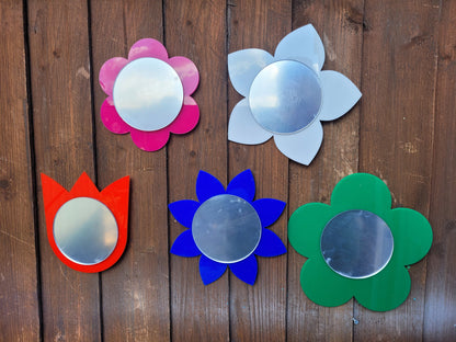 SET OF 15CM FLOWER SENSORY MIRRORS (MIXED SHAPES)