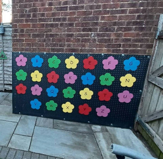 SET OF ALPHABET FLOWERS, ACRYLIC, MIXED SIZES, UPPER OR LOWERCASE